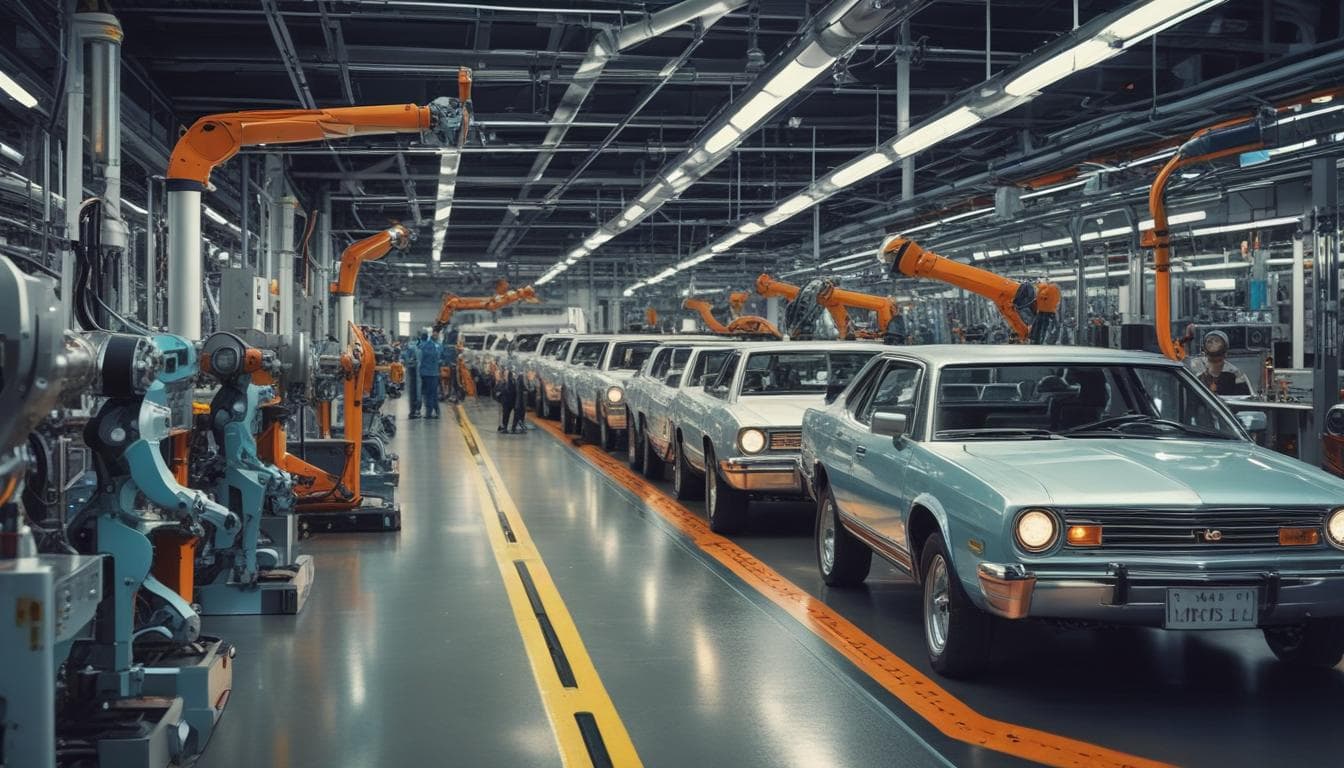 Image: Robots working on a car assembly line
