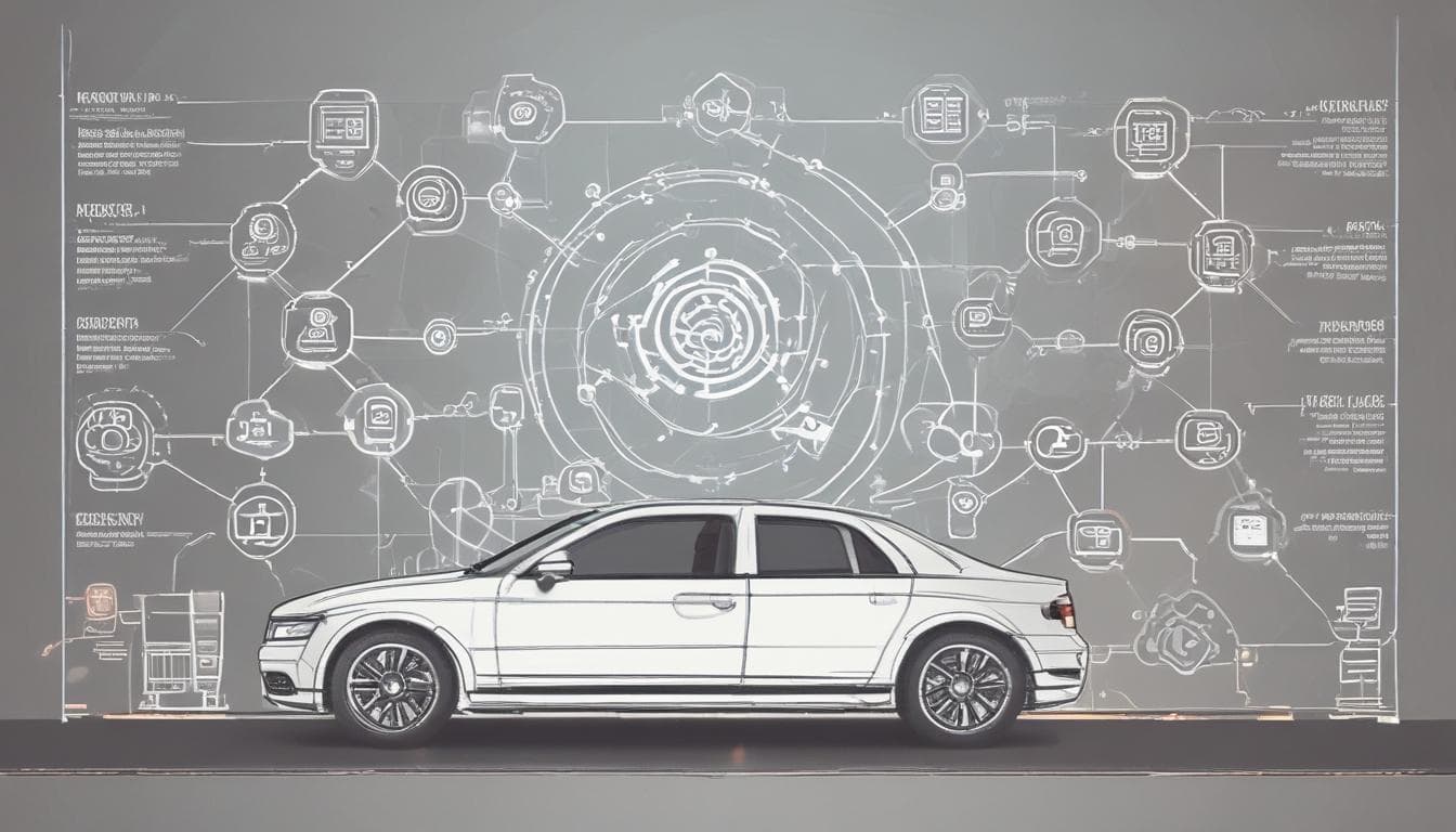 Image: A diagram illustrating a blockchain-powered automotive supply chain