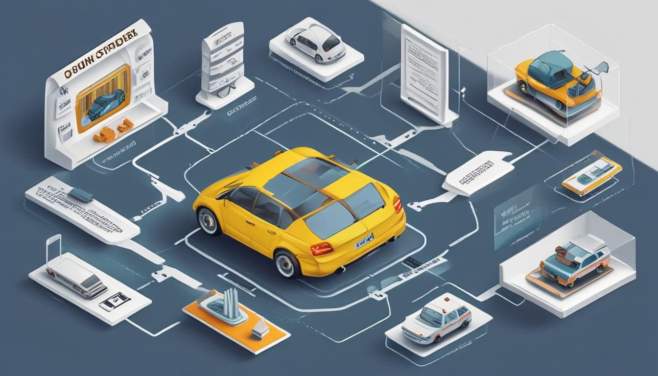 Alt text: Diagram illustrating the supply chain for automotive subscription services